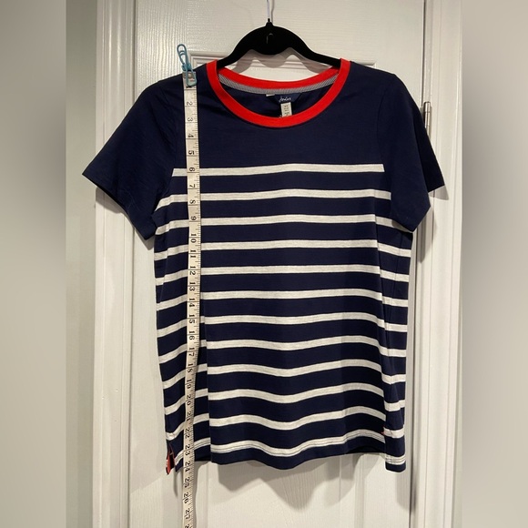 NWT Joules Size 4 Navy Blue Nautical Stripe Red Crew Neck Short Sleeve Tee Shirt - Picture 7 of 12